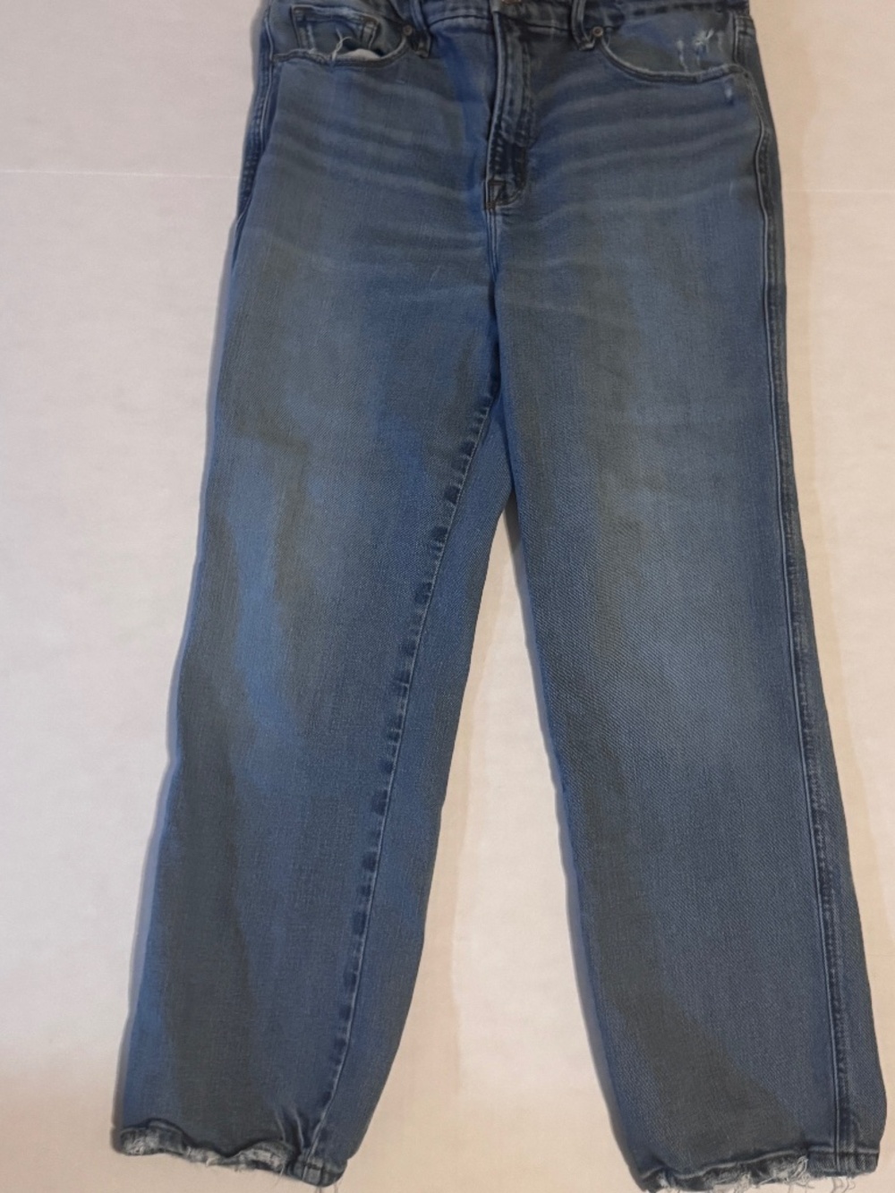 Good American 14/32 Wide Leg Denim Jeans Distressed Classic Casual Comfortable